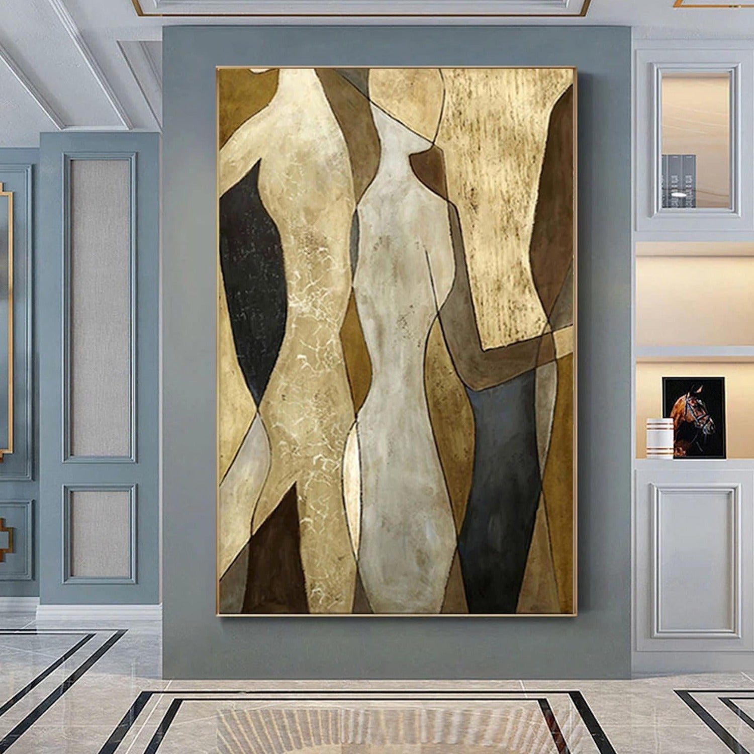 Modern Gold Texture Dancers Nordic Figure Painting