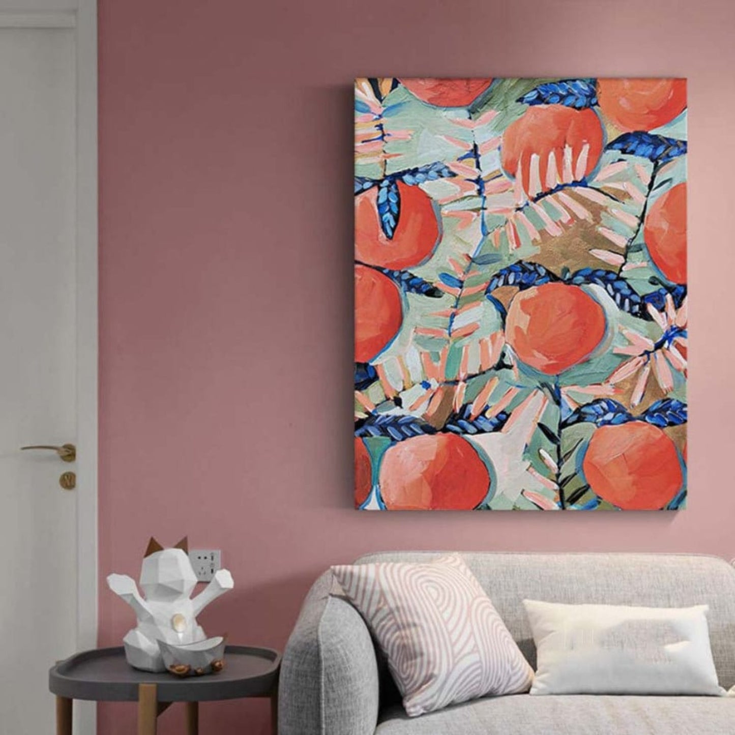 Classic Persimmon Fruit Pattern Textured Painting