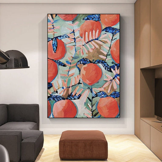 Classic Persimmon Fruit Pattern Textured Painting