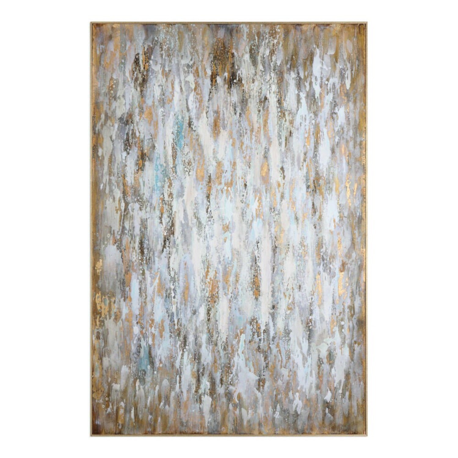 Grey Gold Beige 100% Hand Painted Abstract Artwork