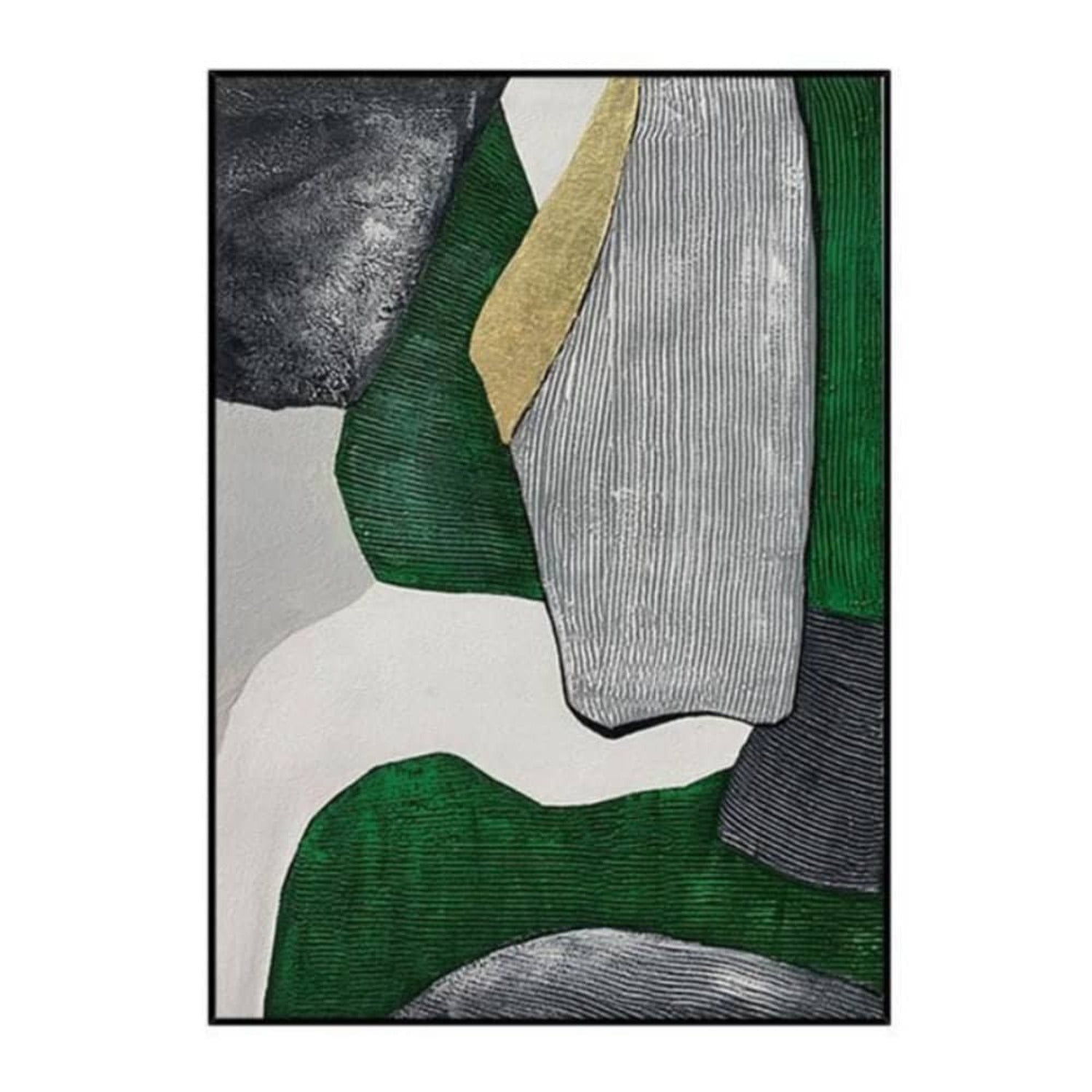 Original Wabi-Sabi Green Grey Textured Painting