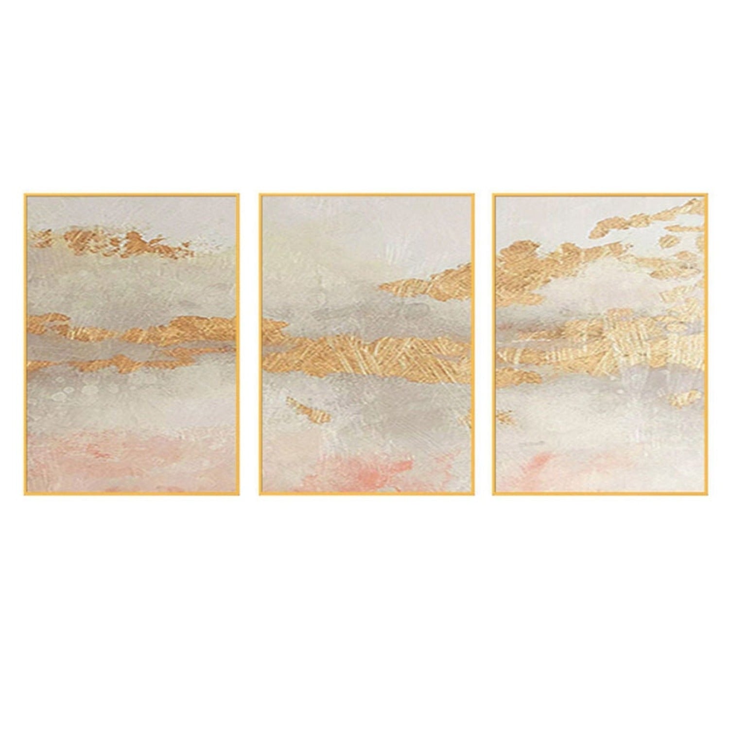 Nordic Textured Skyscape Set of 3 Canvas Painting