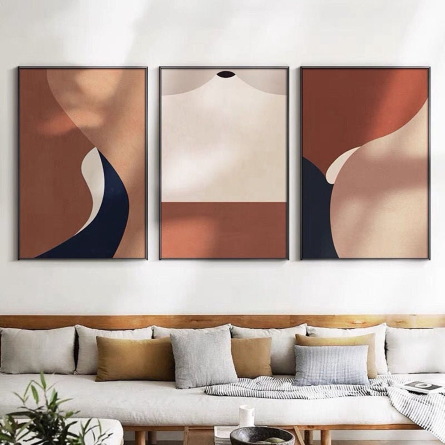 Abstract Geometric 3-Panel 100% Hand Painted Art