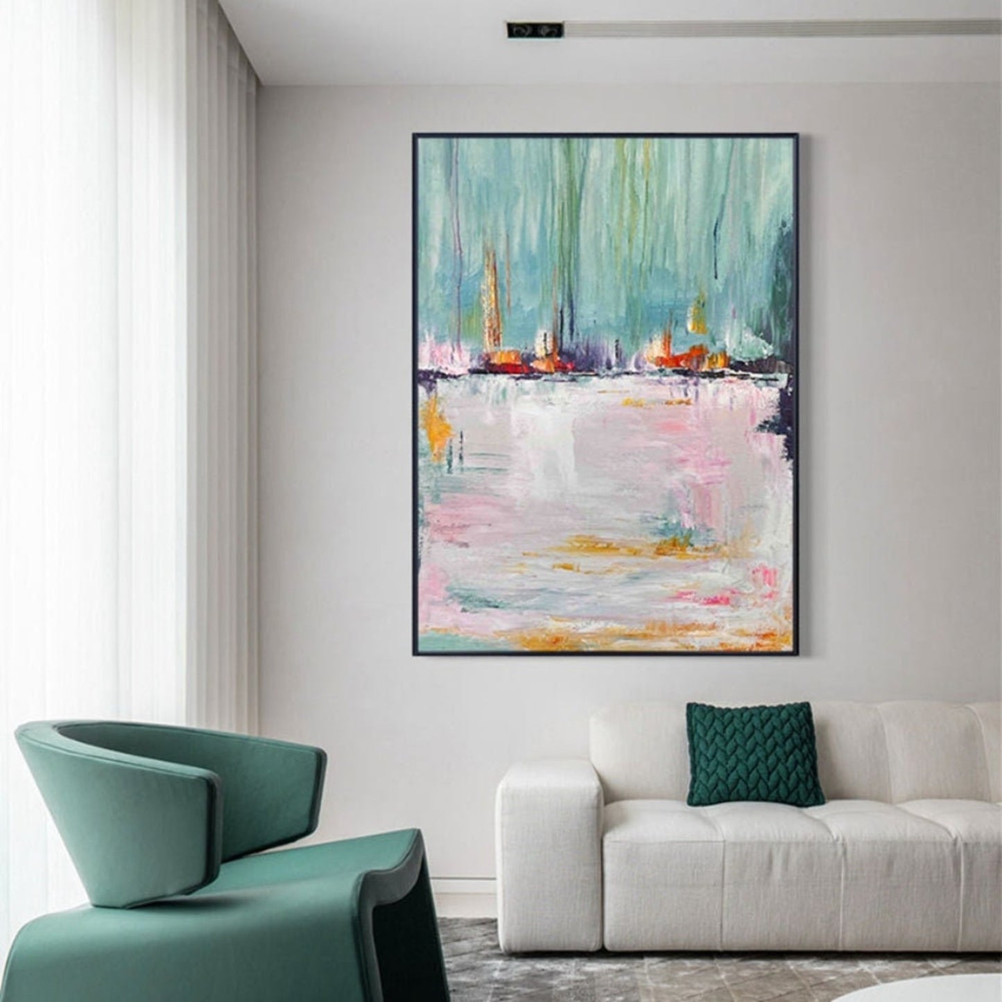 Abstract Pink River 100% Hand Painted Wall Artwork