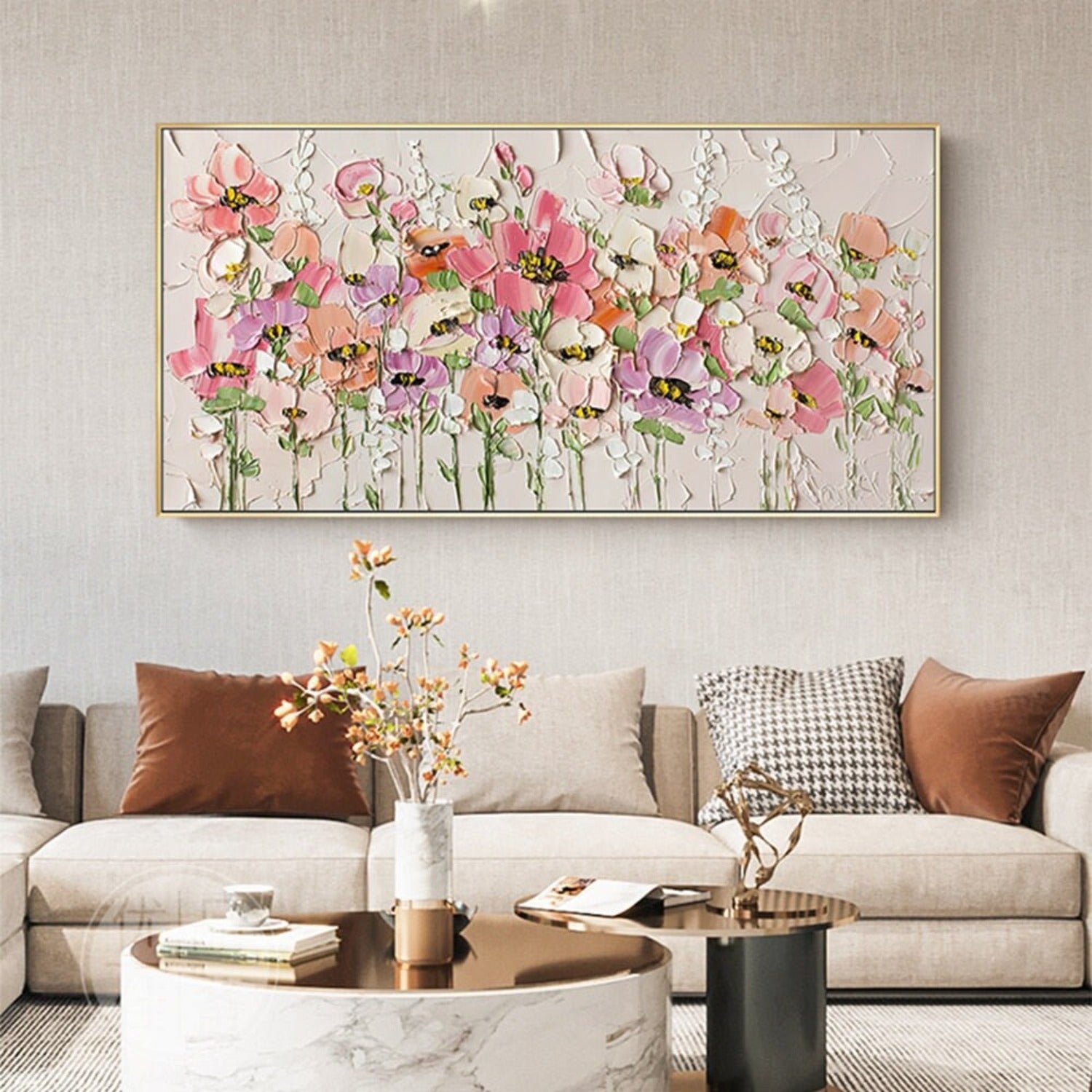 Colourful Flowers 100% Hand Painted Oil Painting