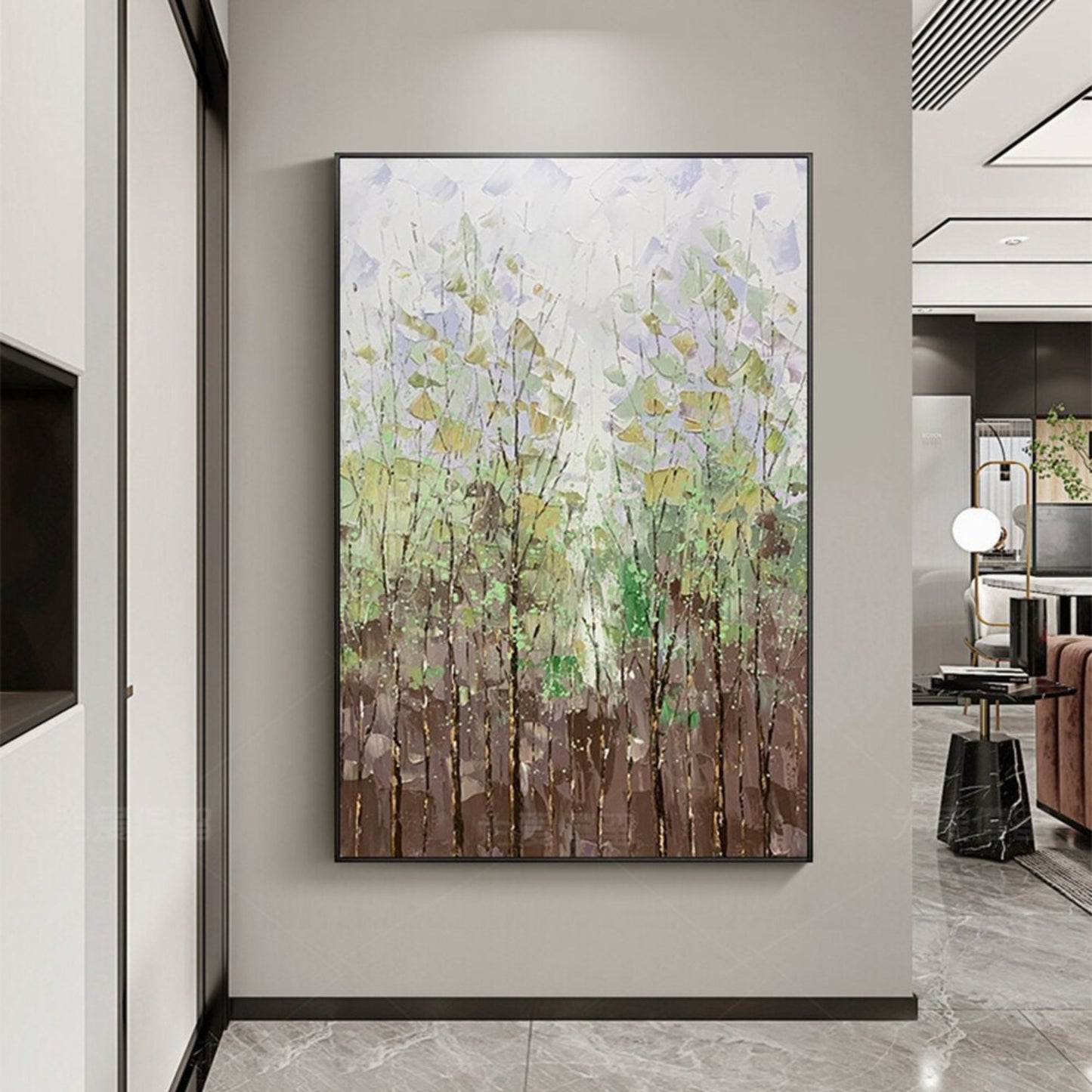 Modern Forest 100% Hand Painted Abstract Oil Art