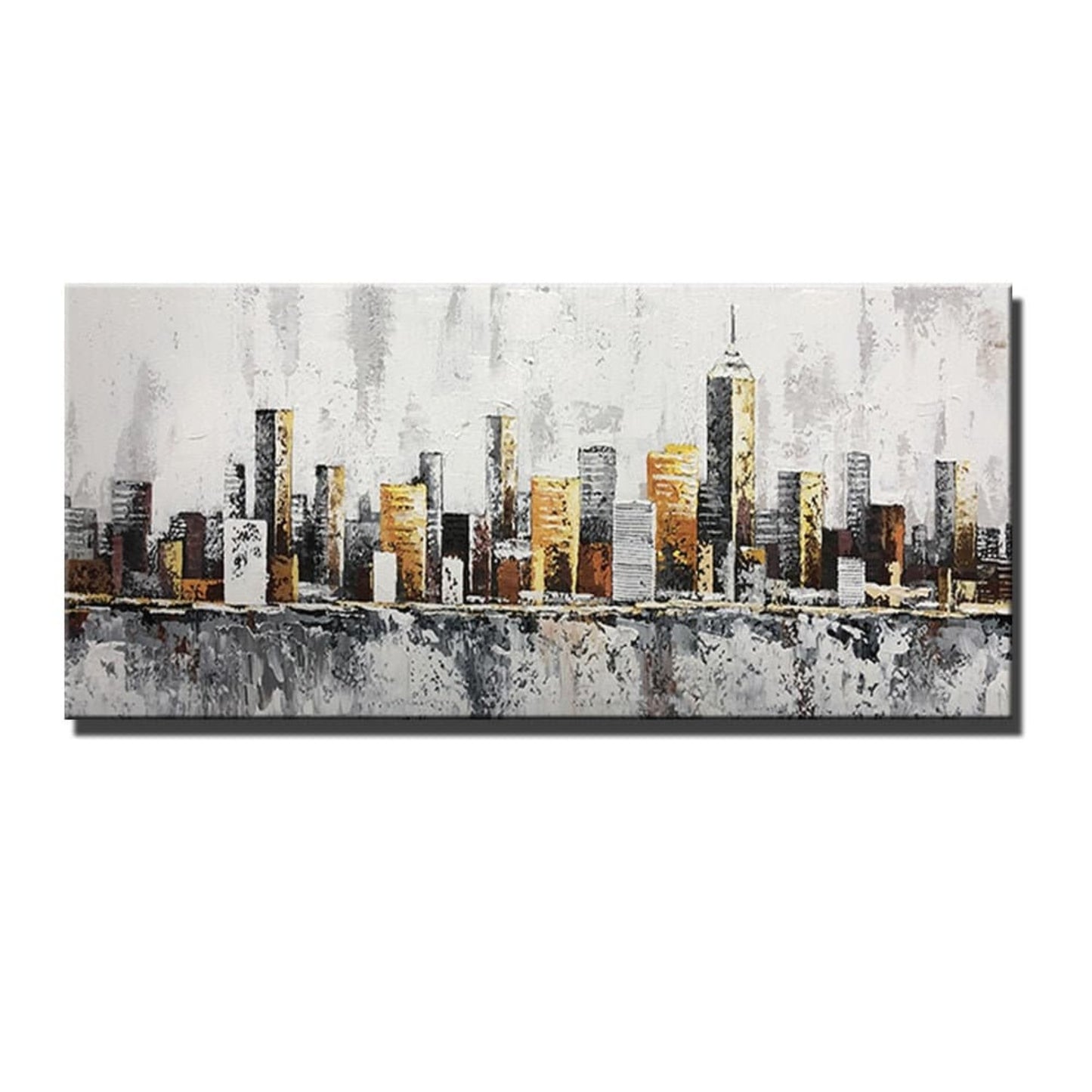 Modern Urban City Skyline Acrylic Oil Painting