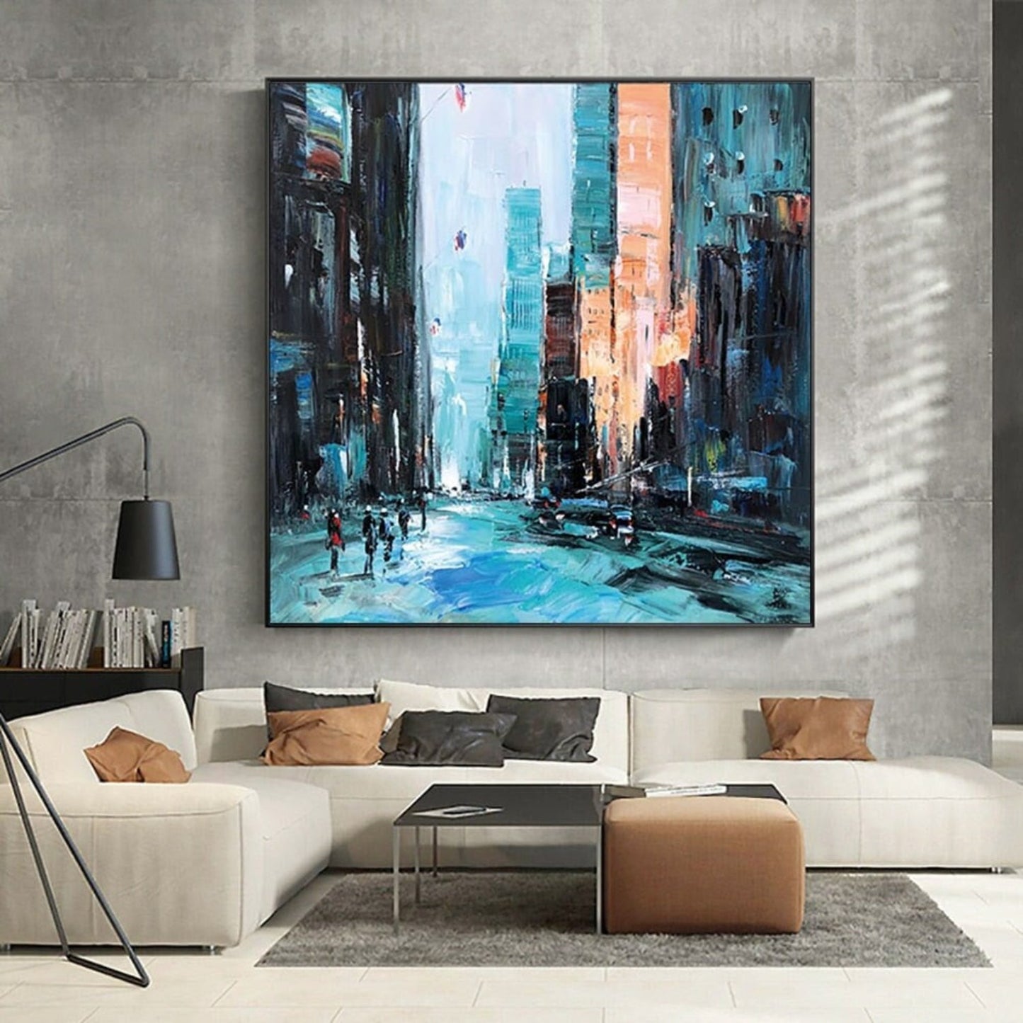 City Street View 100% Hand Painted Abstract Art