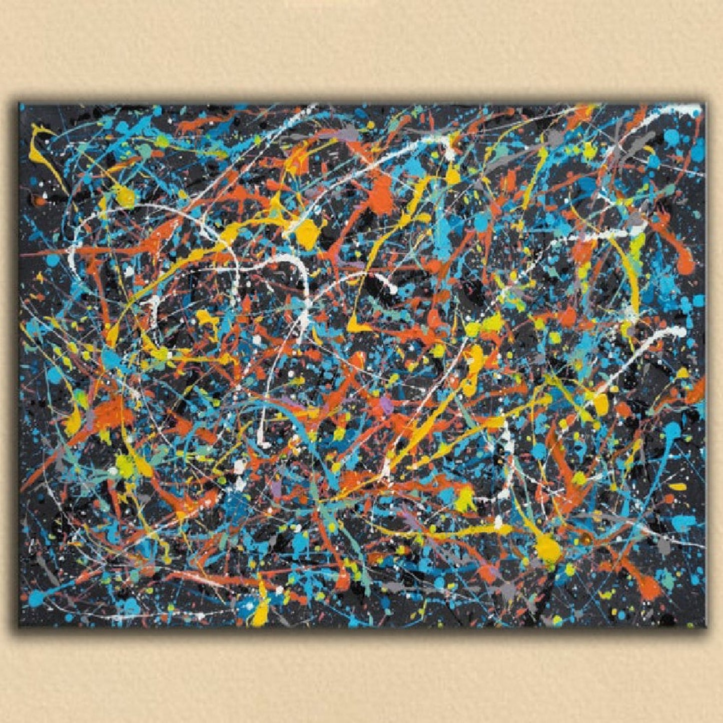 Abstract 100% Hand Painted Jackson Pollock Artwork