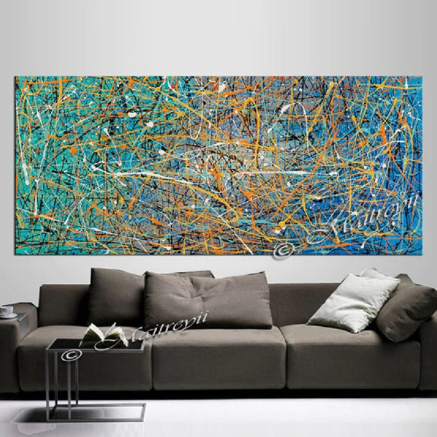 Large Minimal Style Expressionism Action Painting
