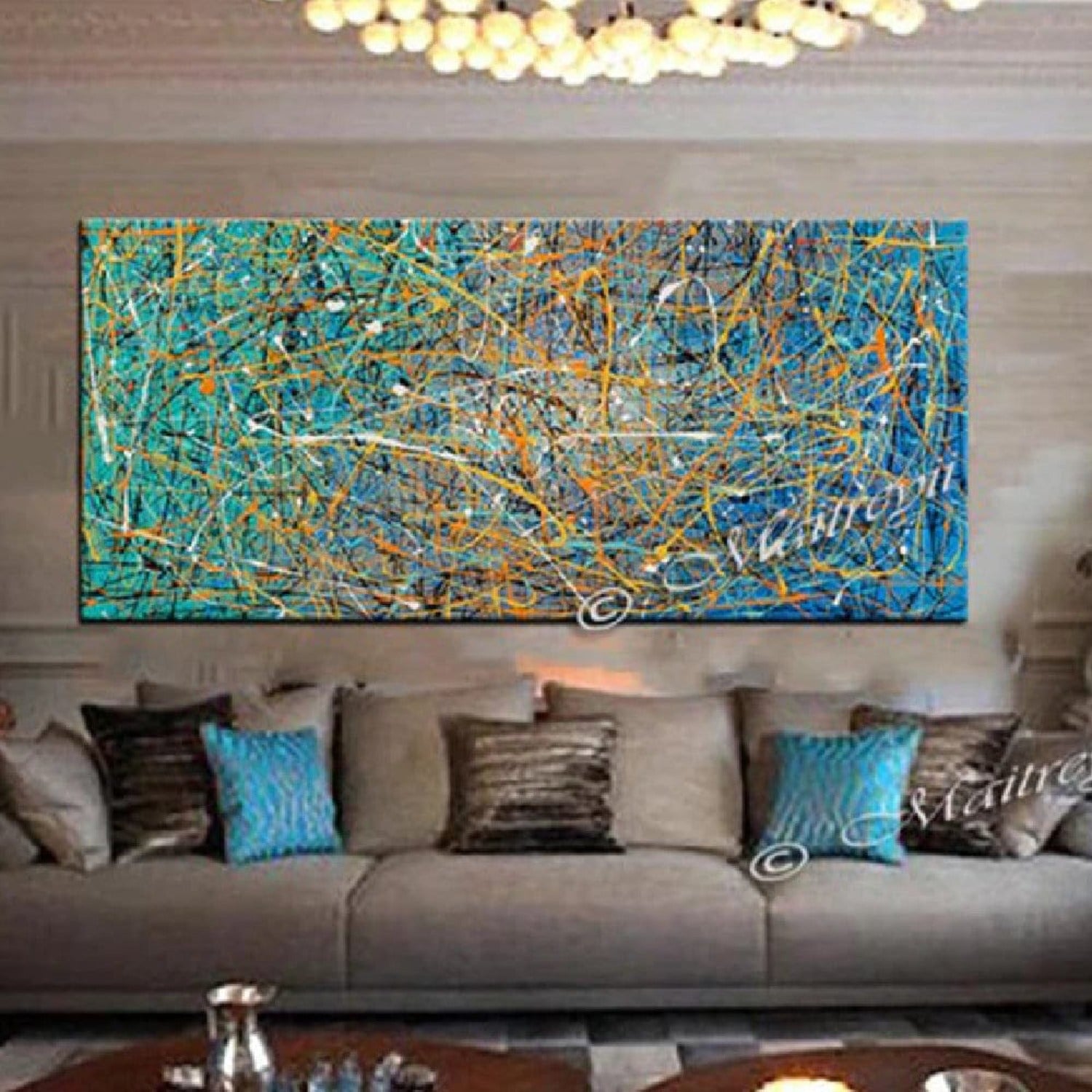 Large Minimal Style Expressionism Action Painting