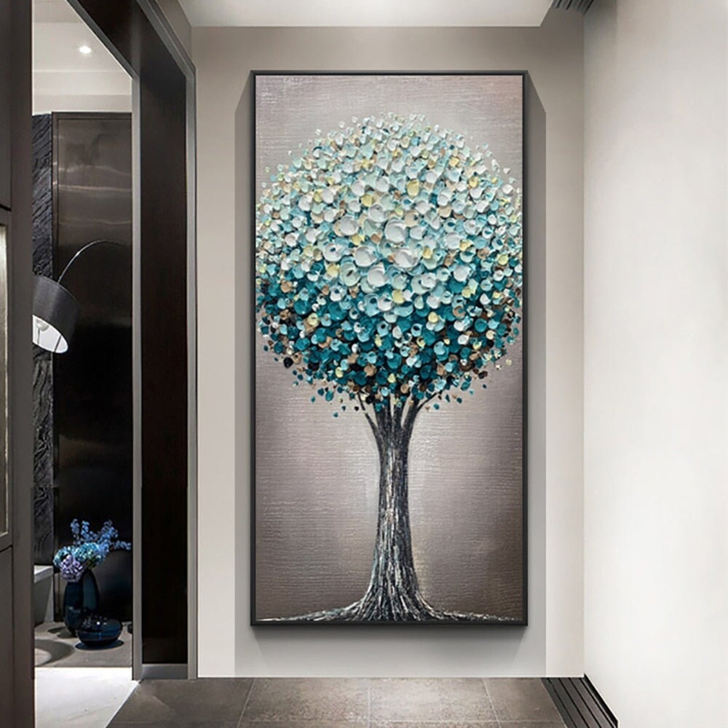 Elegant Fortune Tree 100% Hand Painted 3D Wall Art