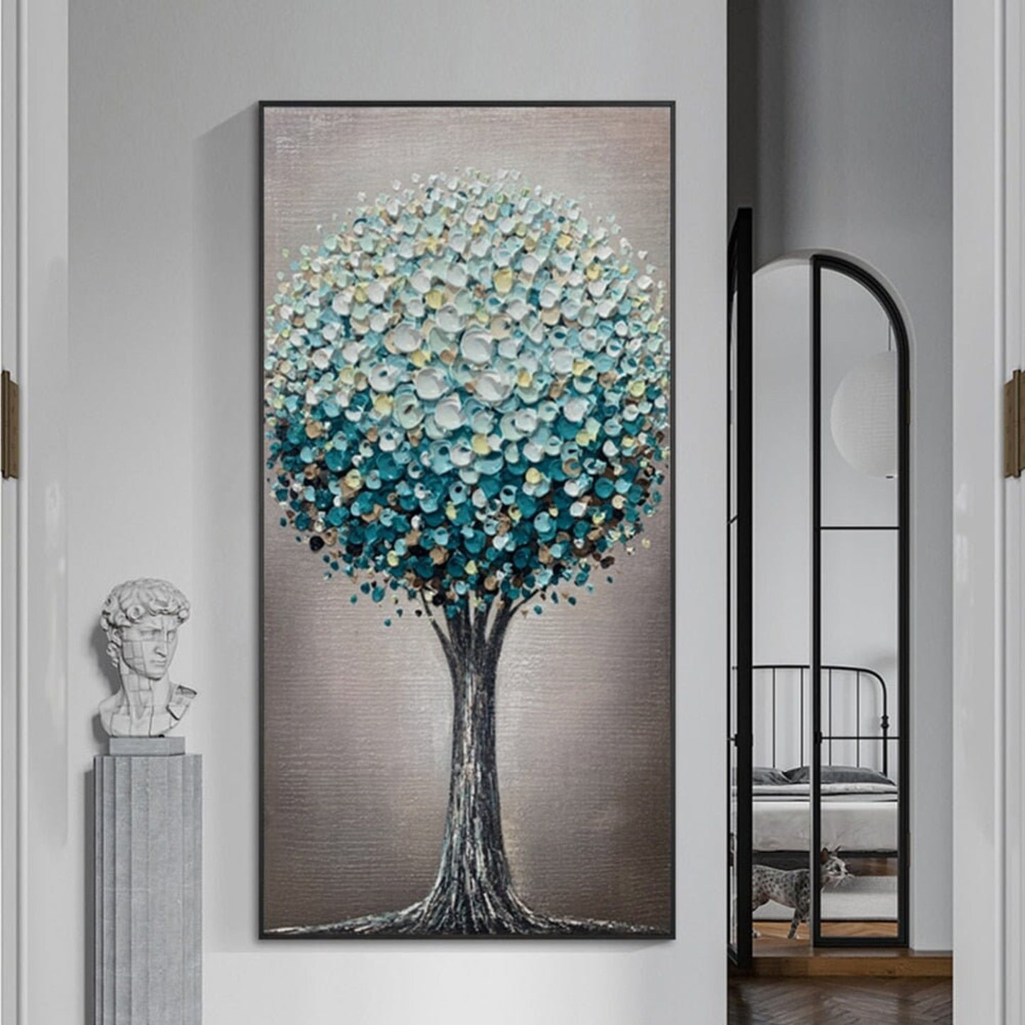 Elegant Fortune Tree 100% Hand Painted 3D Wall Art