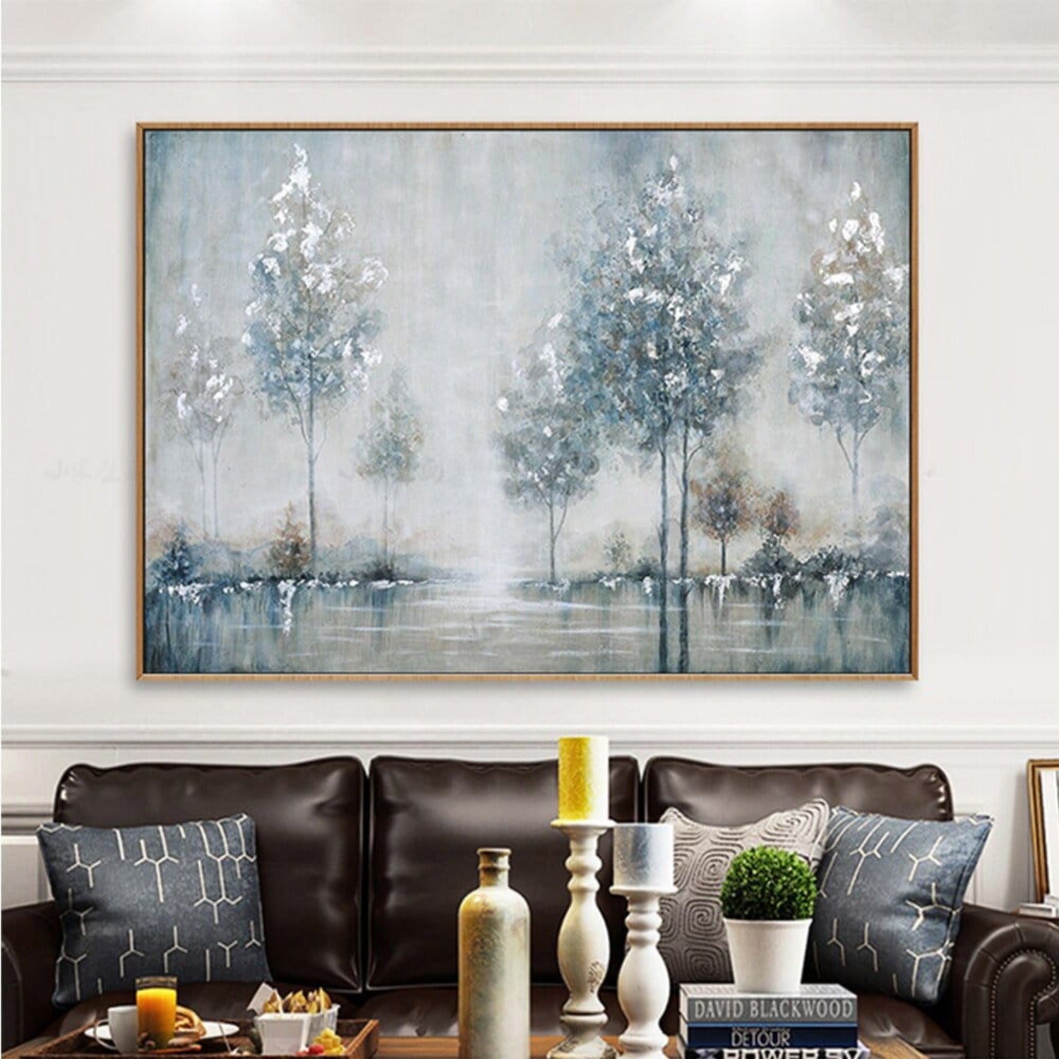 Landscape Trees with Snow 100% Hand Painted Art