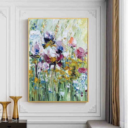 Abstract Colourful Flowers 100% Hand Painted Art
