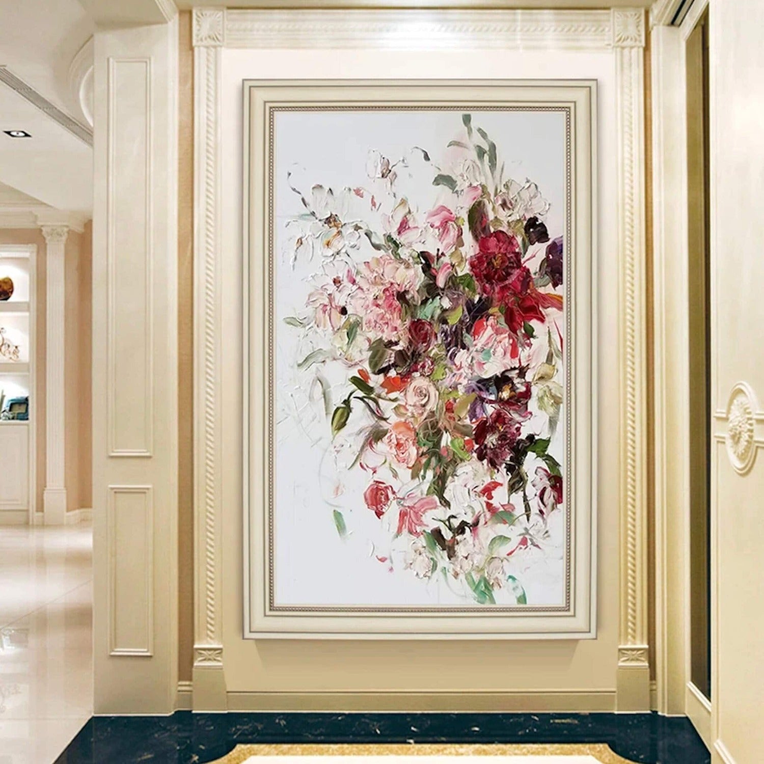 Abstract Colourful Flower Bouquet 3D Textured Art
