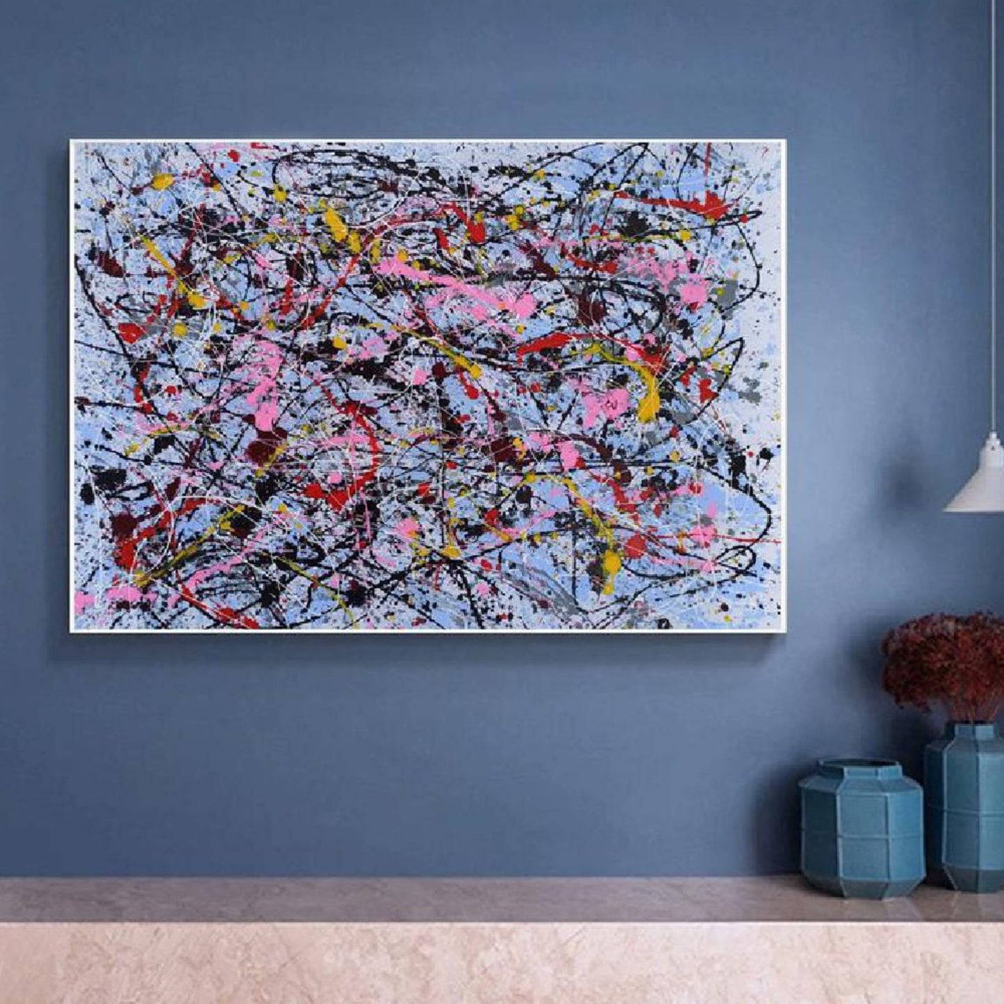Jackson Pollock Style Unique Abstract Oil Painting