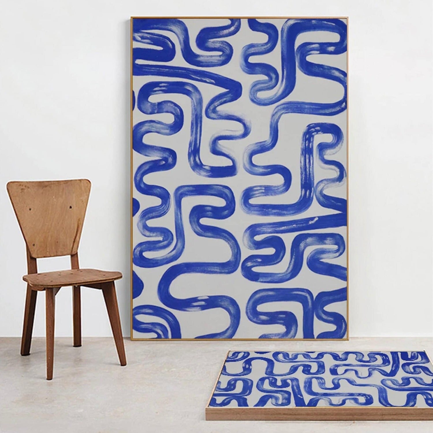 Abstract Greek Key Pattern 100% Hand Painted Art