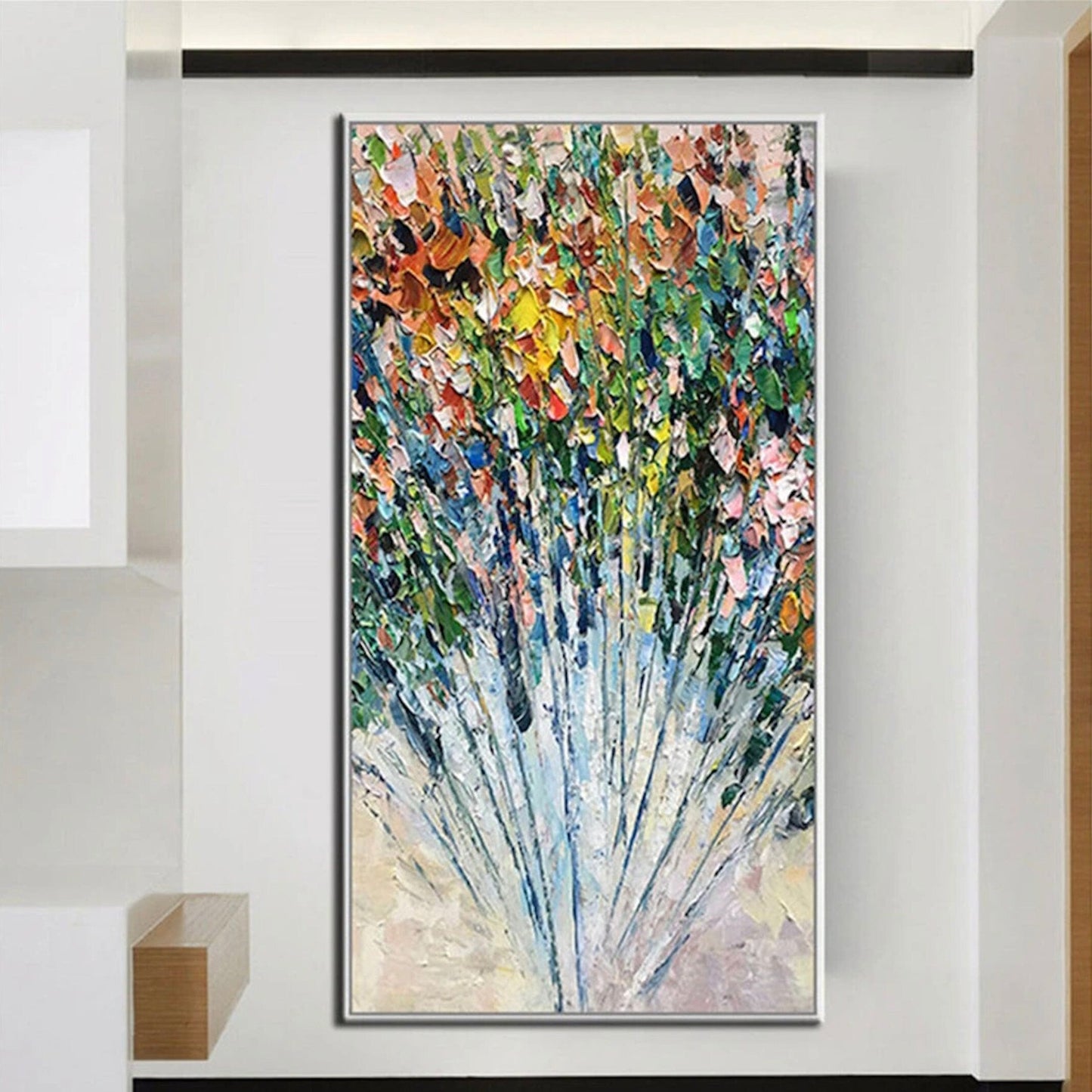 Colourful Floral Hand Painted Palette Knife Art