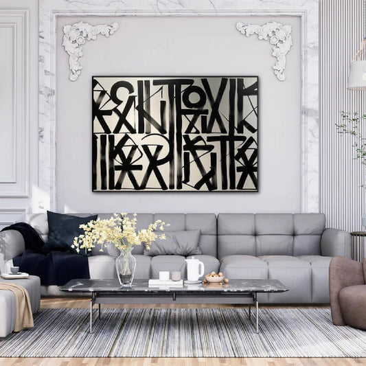 Retna Calligraphy Fonts Abstract Canvas Painting