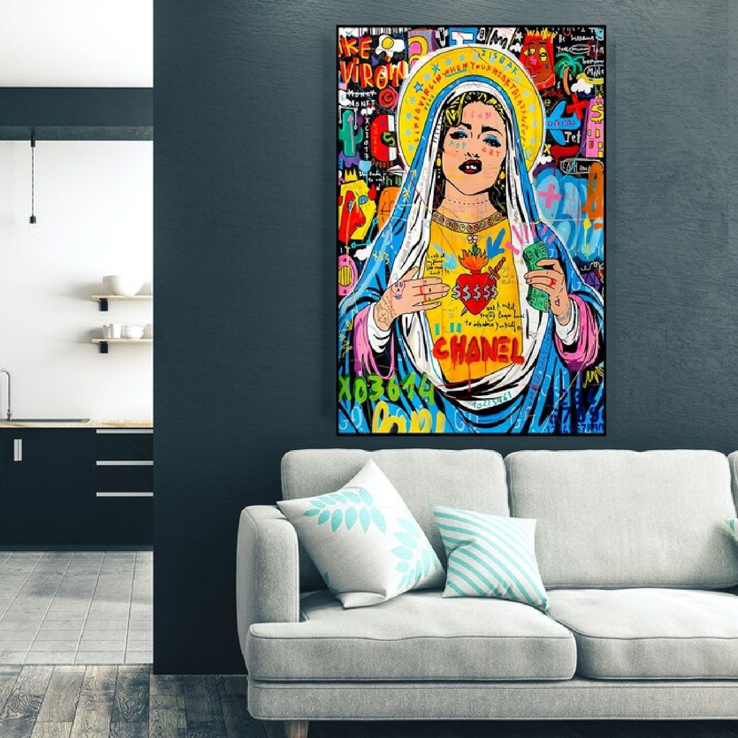 Colorful Woman 100% Hand Painted Pop Art Painting