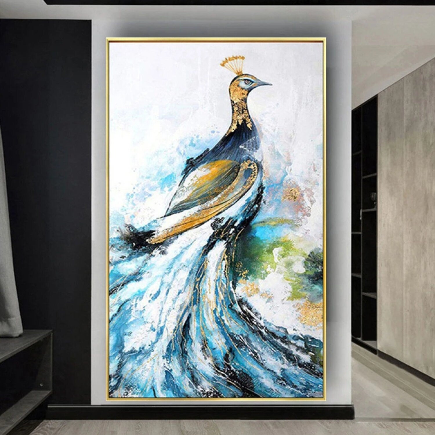 Beautiful Peacock 100% Hand Painted Modern Artwork