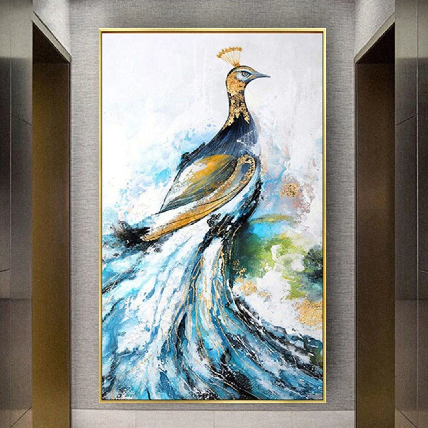 Beautiful Peacock 100% Hand Painted Modern Artwork