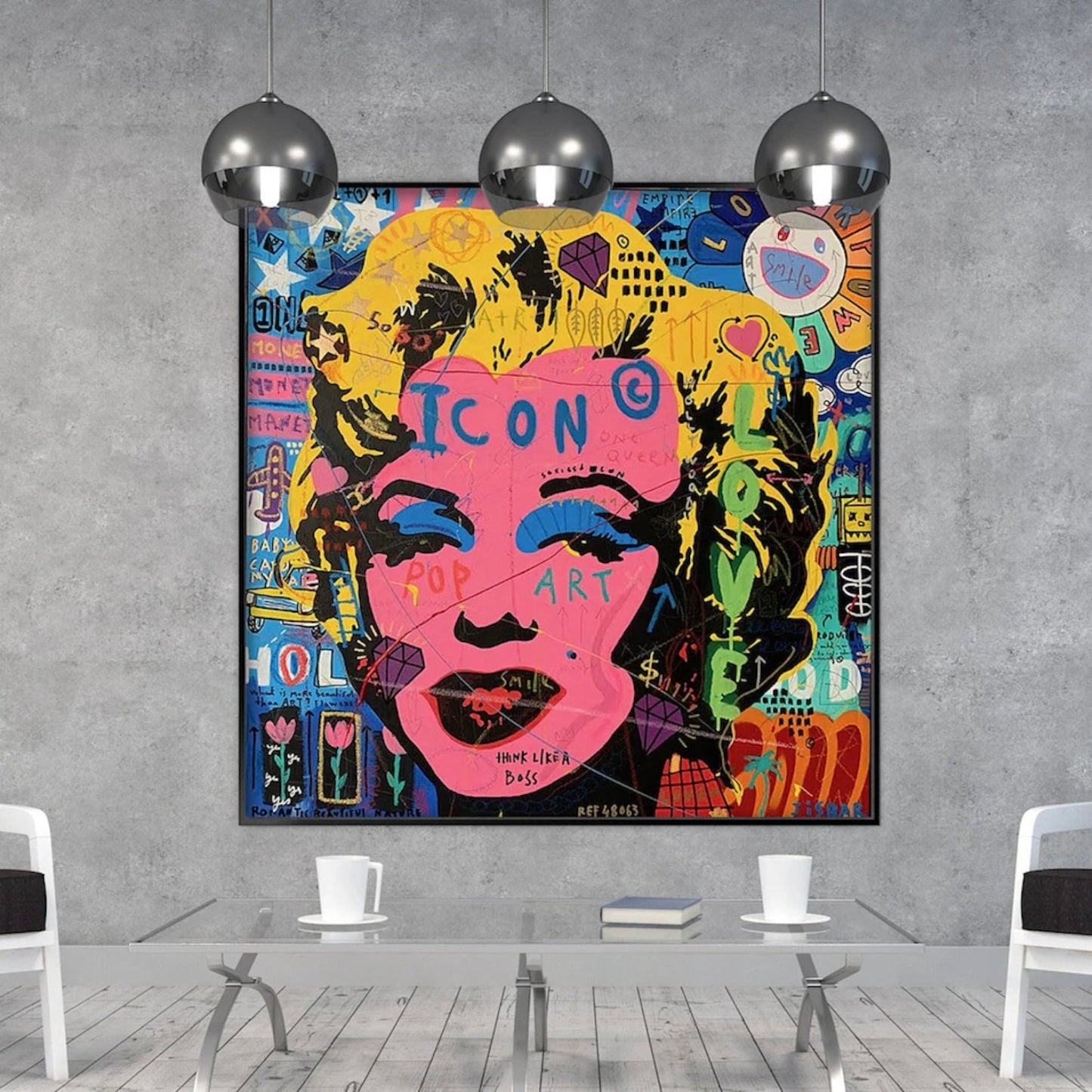 Marilyn Monroe Icon Hand Painted Graffiti Painting