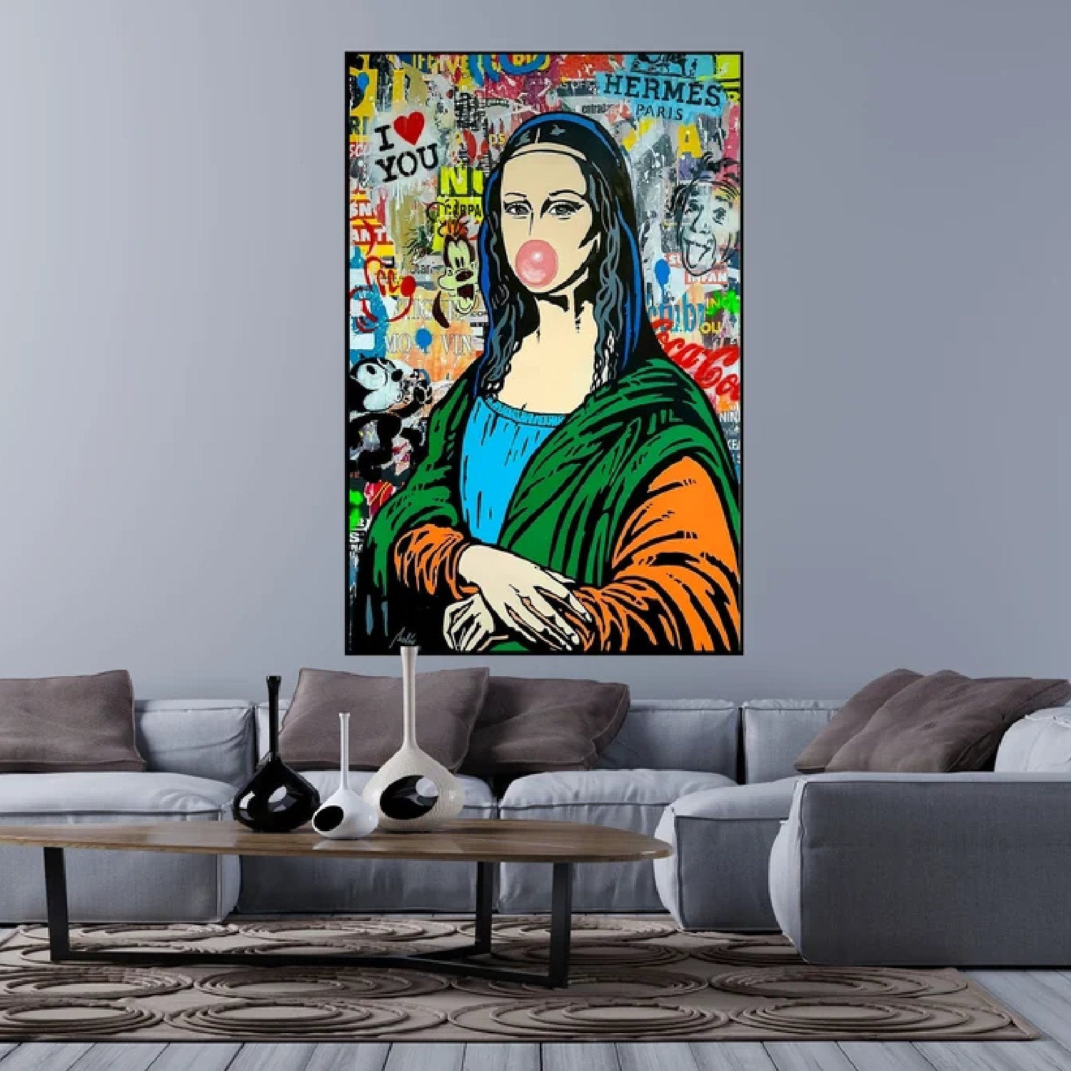 Banksy Style Mona Lisa 100% Hand Painted Pop Art