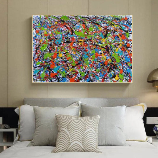 Colourful Pollock Style 100% Hand Painted Wall Art