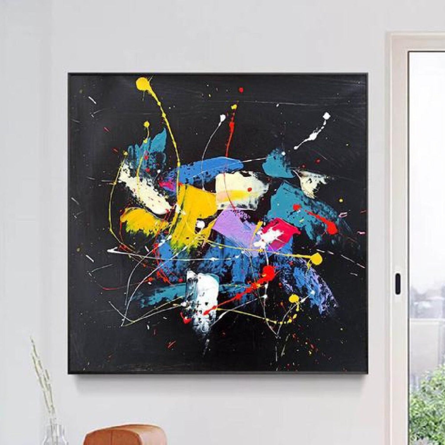 Abstract Black Iconic Jackson Pollock Oil Painting
