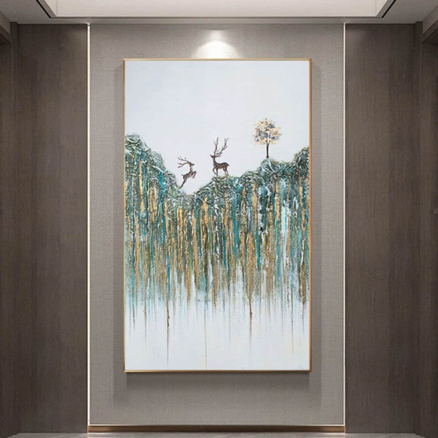 Chinese Deer 100% Hand Painted Modern Wall Art