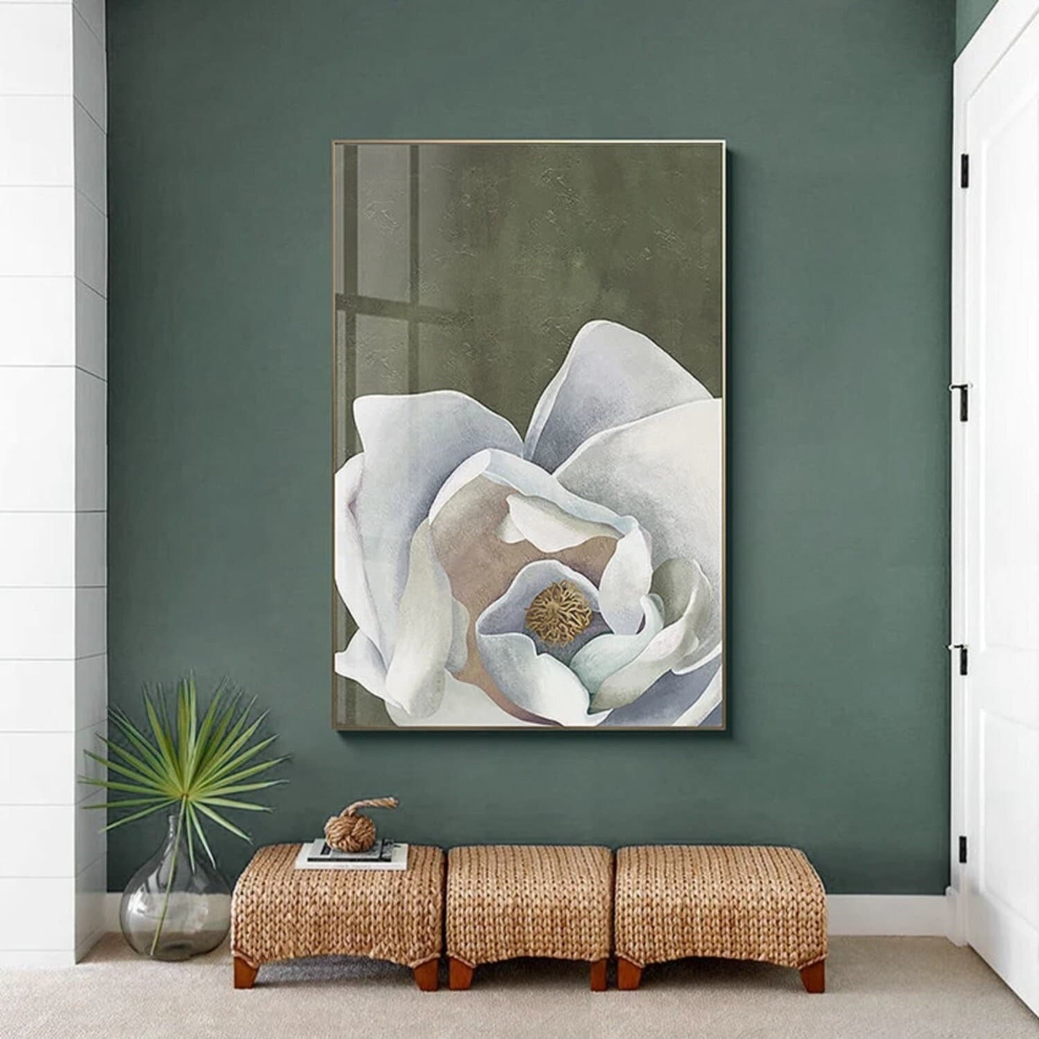 Lovely White Flower Petals Modern Acrylic Artwork