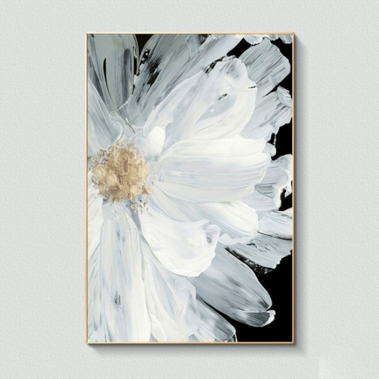 Charming White Flower Petals 100% Hand Painted Art