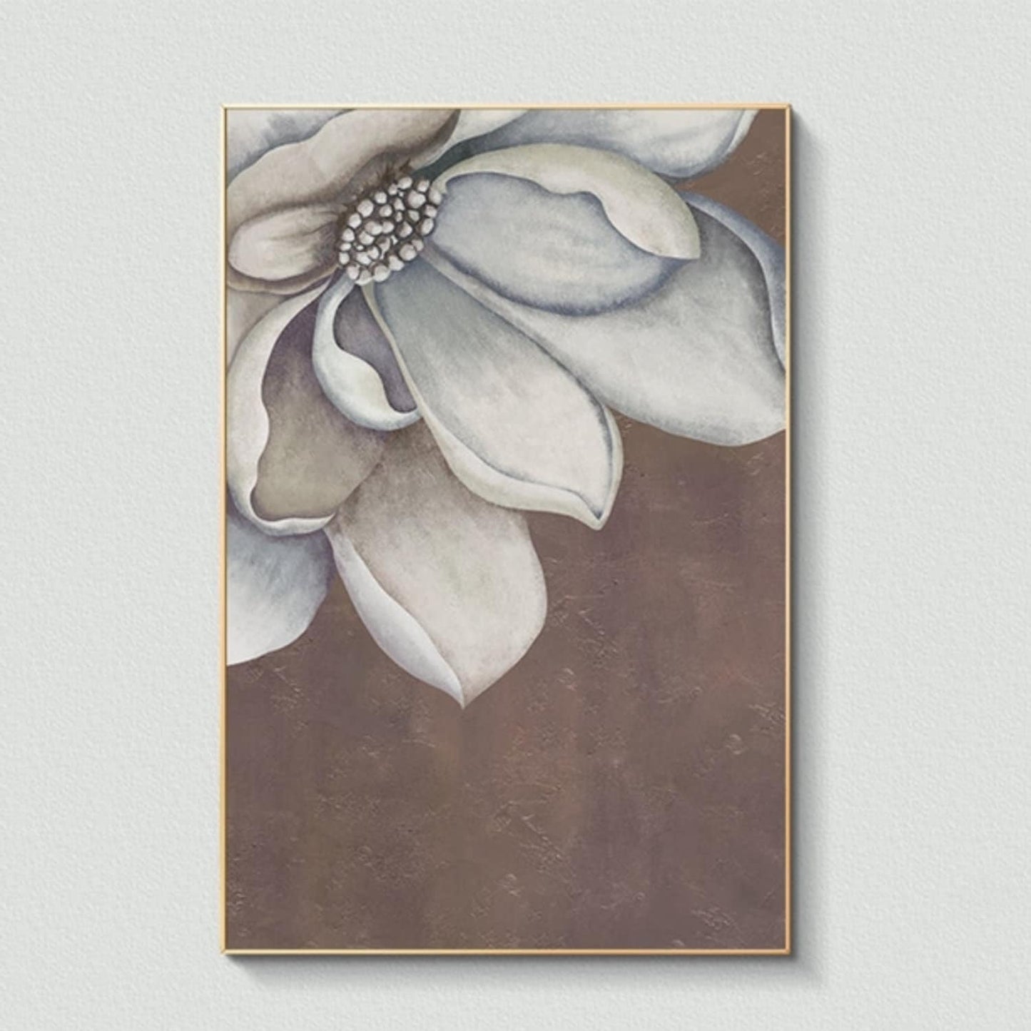 White Lotus 100% Hand Painted Neutral Colours Art