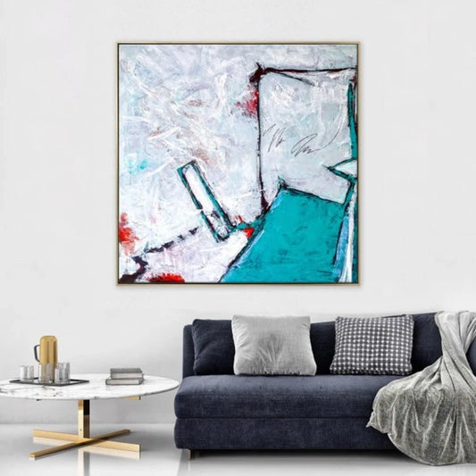 Abstract Blue White Minimal Expressionism Painting