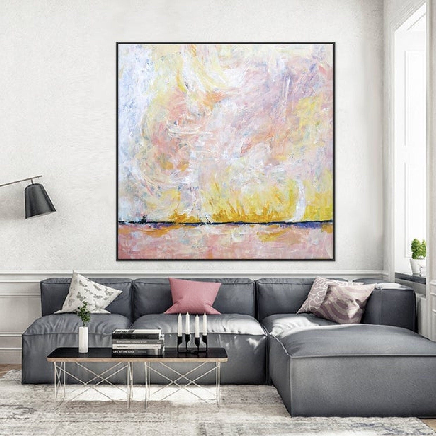 Blush Field 100% Hand Painted Expressionism Art