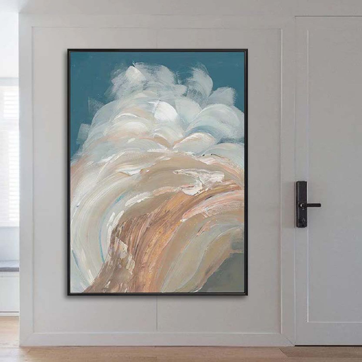 Abstract White Waves 100% Hand Painted Wall Art