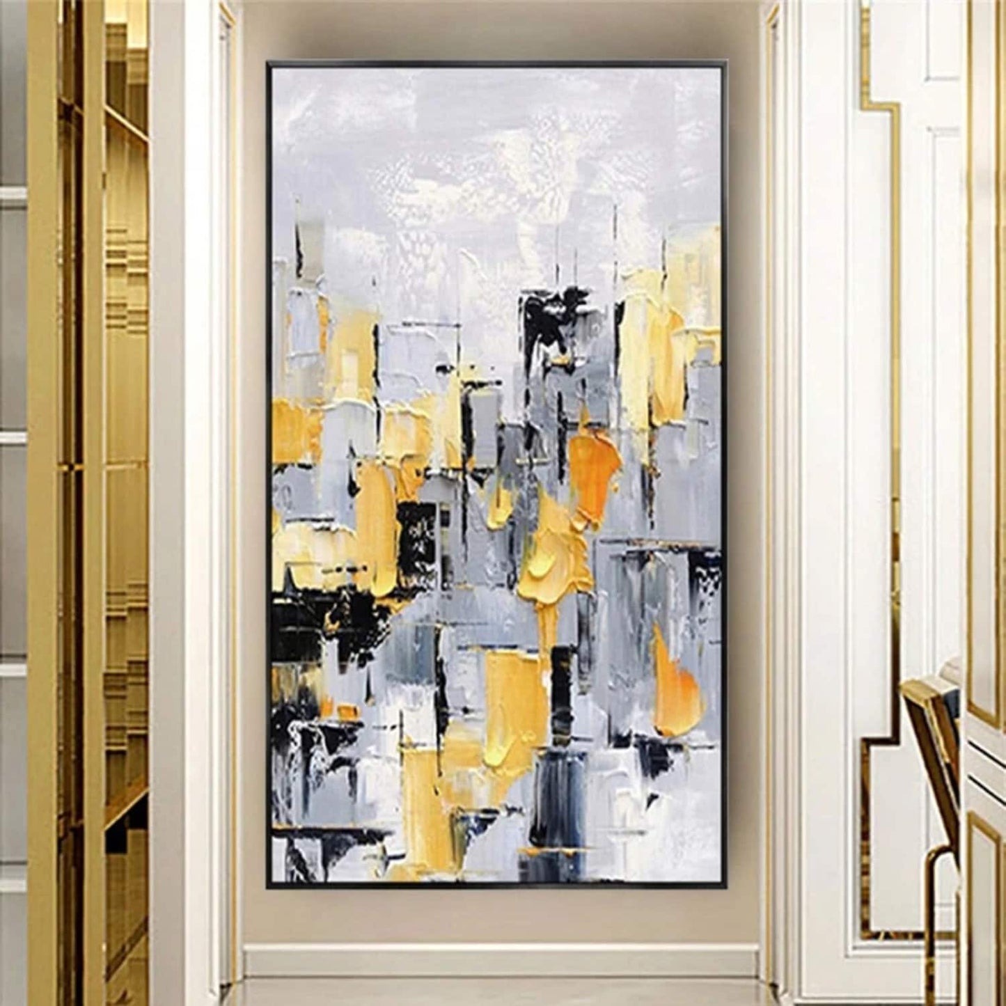 3D Heavy Textured Cityscape 100% Hand Painted Art