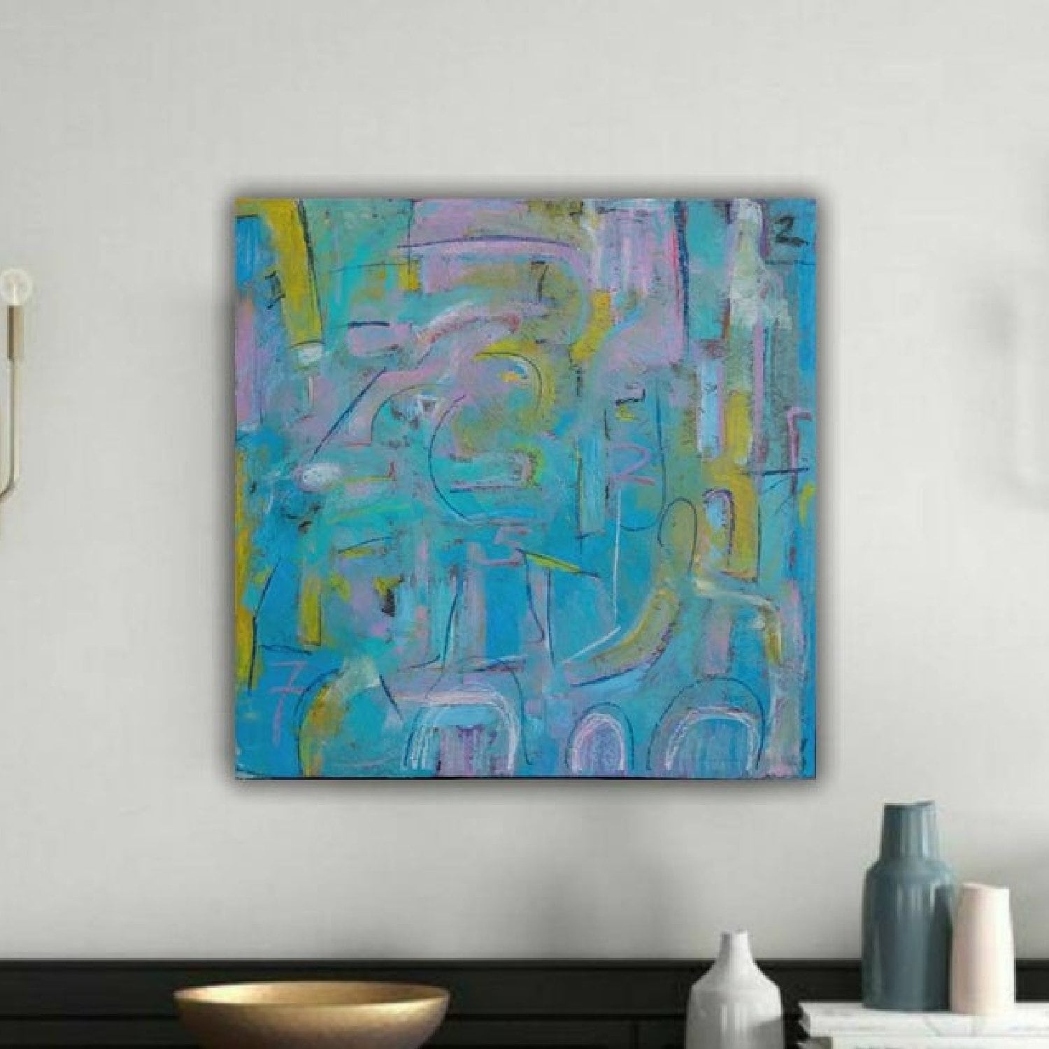 Abstract Blue Crossroads 100% Hand Painted Art