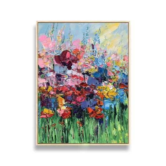 Abstract Orchid Floral Textured Landscape Painting
