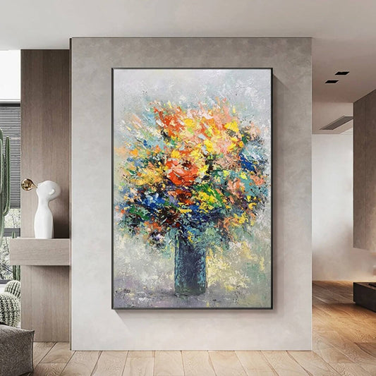 Impressionist Flower Vase 100% Hand Painted Art