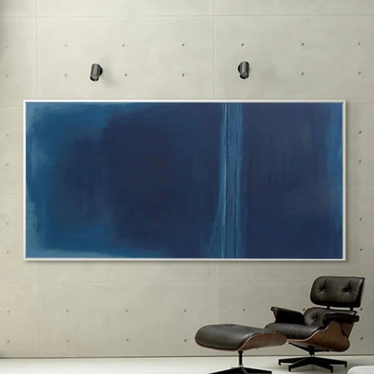 Large Contemporary Dark Blue Abstract Painting