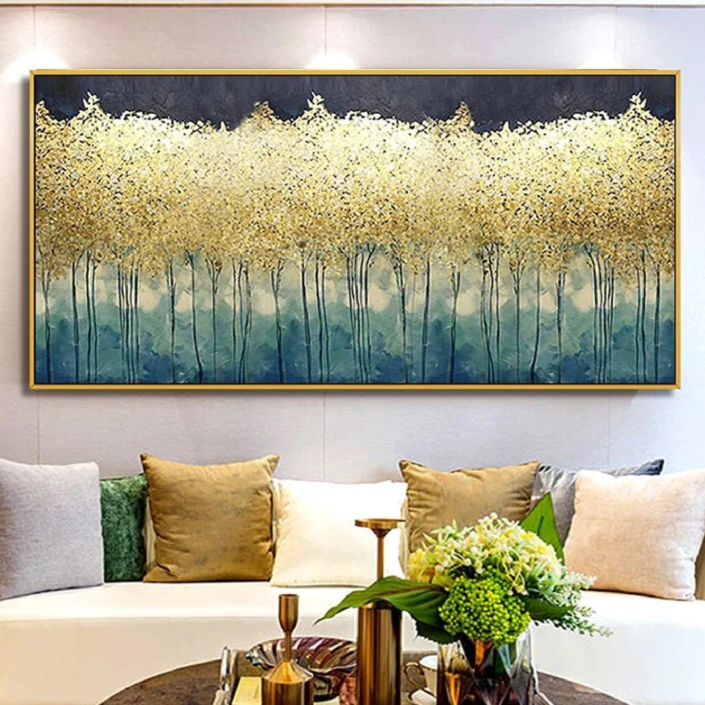 Minimalist Golden Forest Abstract Nordic Wall Art