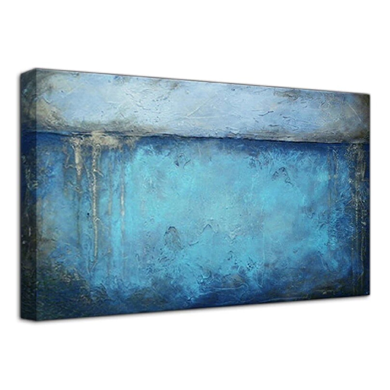 Modern Abstract Blue Textured Mural Painting