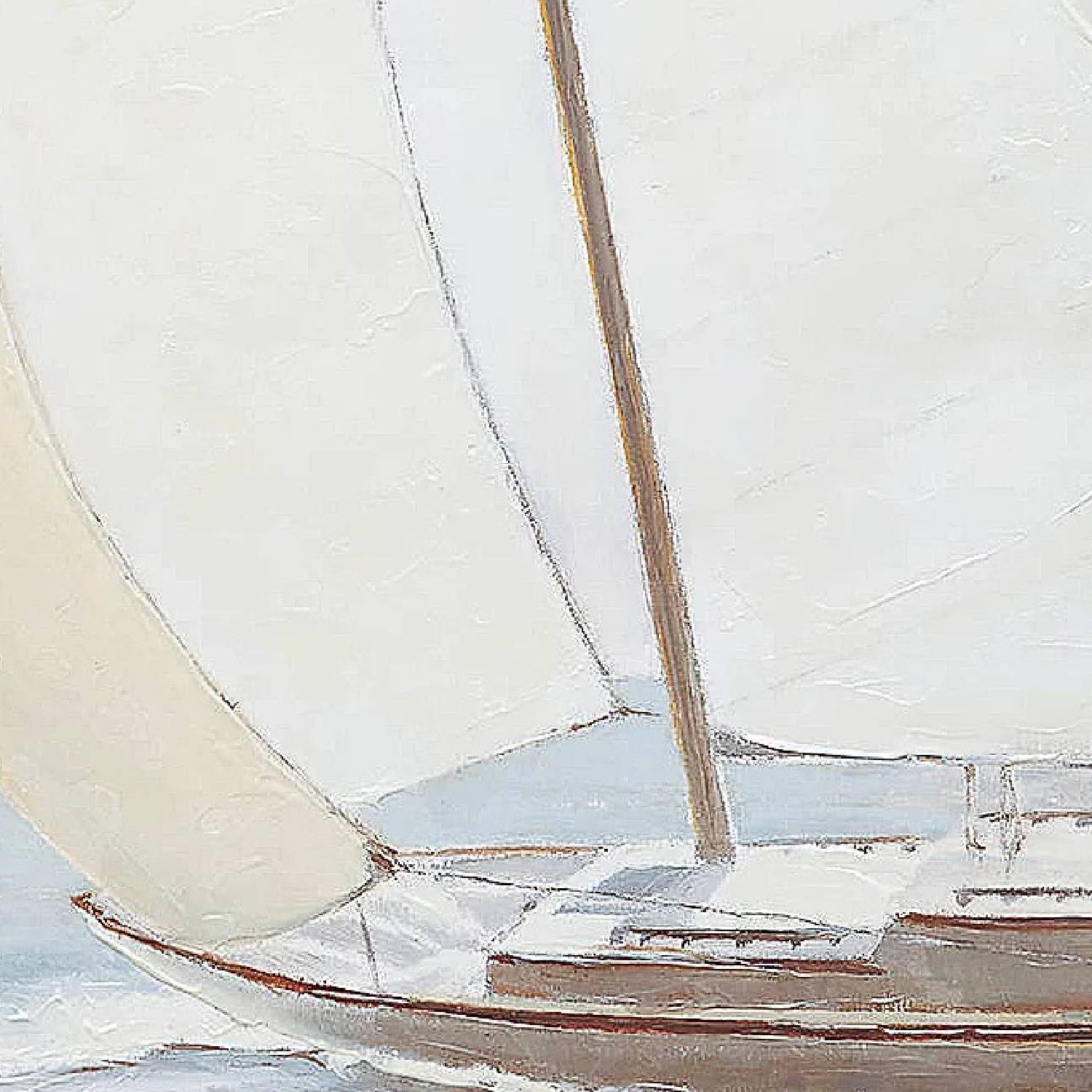 Vintage Sailboat Neutral Colour Seascape Painting